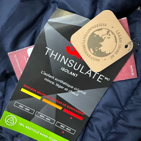 Sherpa Women's Navy Puffer Jacket with Floral Lining - Picture 2 of 6